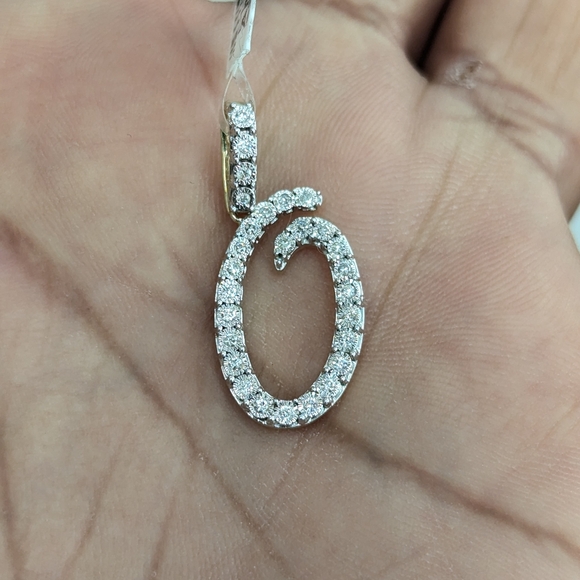 Real Diamond 10kt Yellow Gold Fanuc Style Initial O Pendant